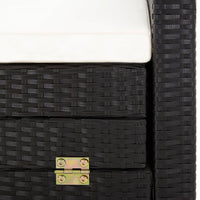Ištraukiama trivietė sofa - lova su stogeliu, juoda, poliratanas - Namų Idėja