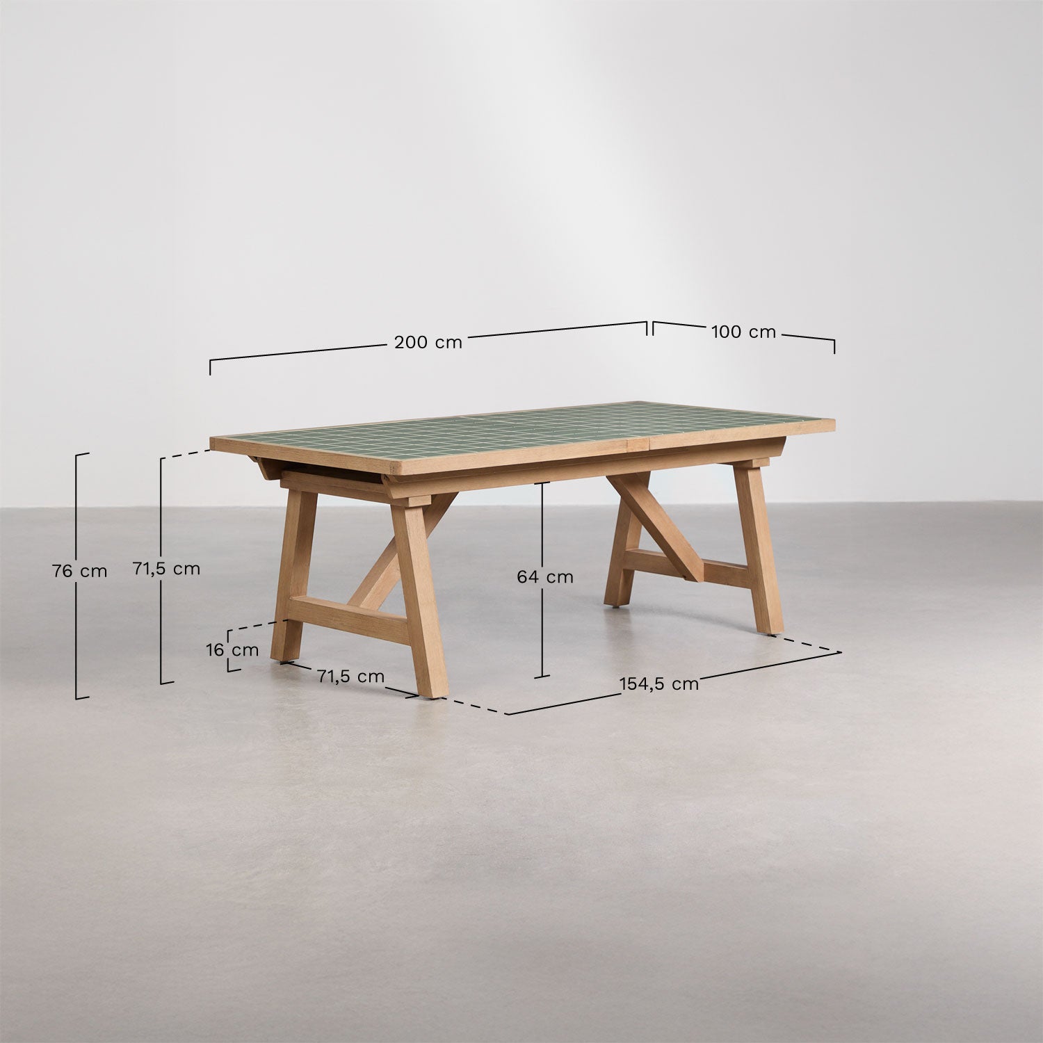 Ištraukiamas stalas DEXTER, 200-320 cm, kreminė