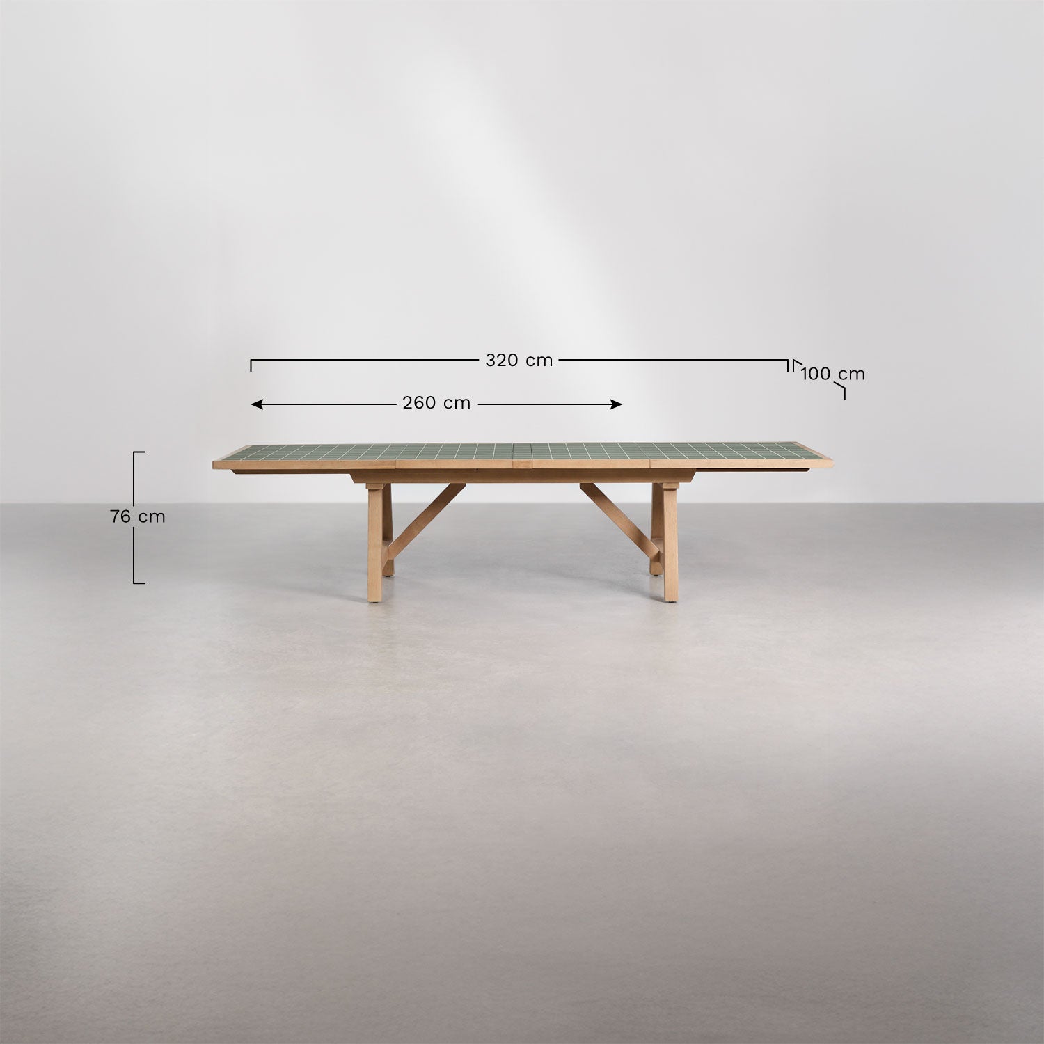 Ištraukiamas stalas DEXTER, 200-320 cm, kreminė