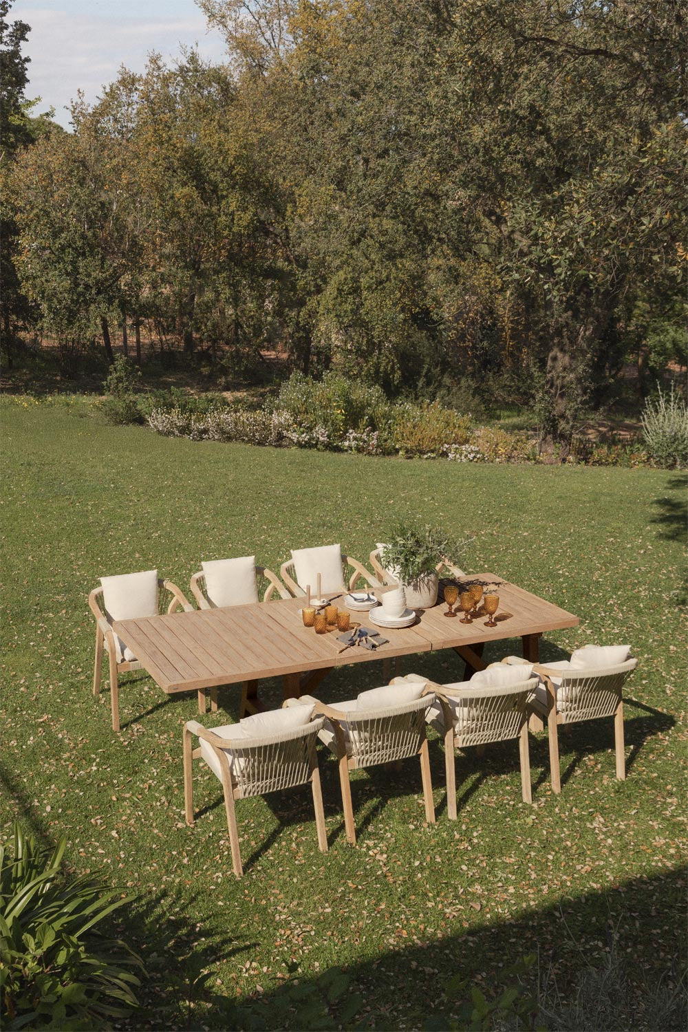 Extendable table DEXTER, 200-320 cm, rustic brown