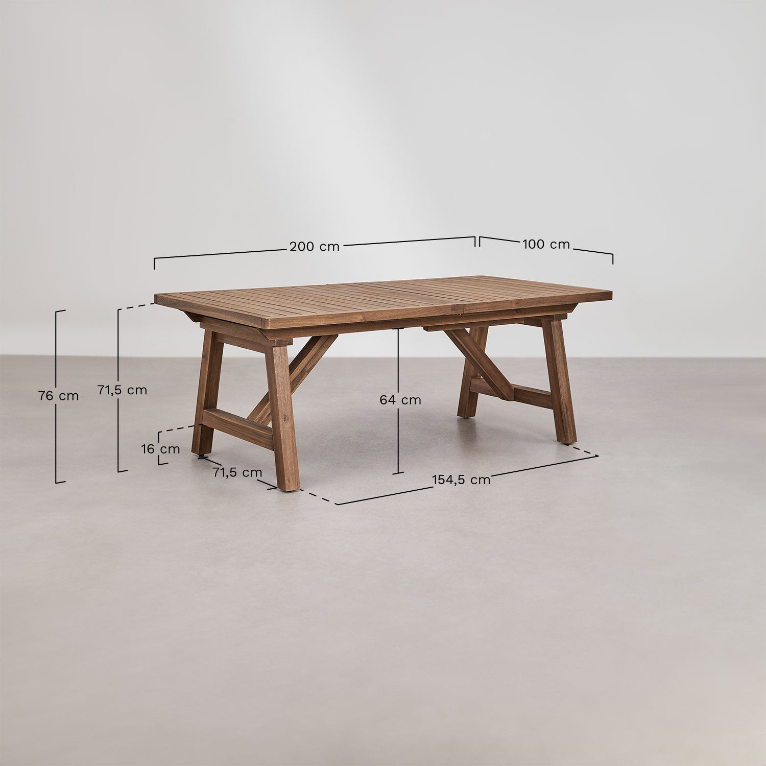 Extendable table DEXTER, 200-320 cm, rustic brown