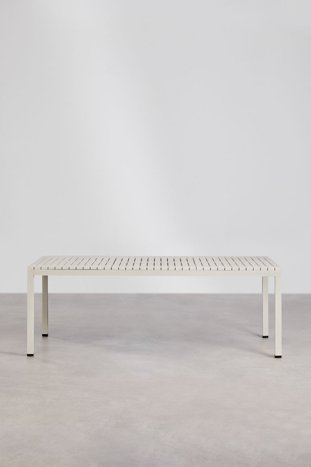 Valgomojo stalas MARTYNA, 210x100 cm, aliuminis, smėlio balta