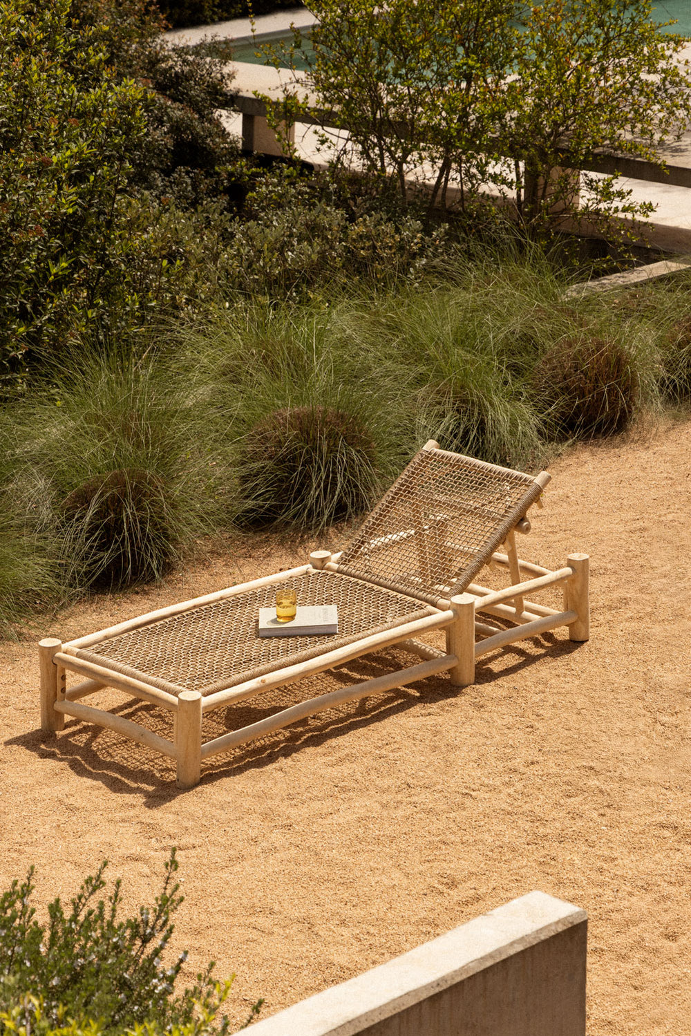 Adjustable outdoor lounger TEAK, teak wood