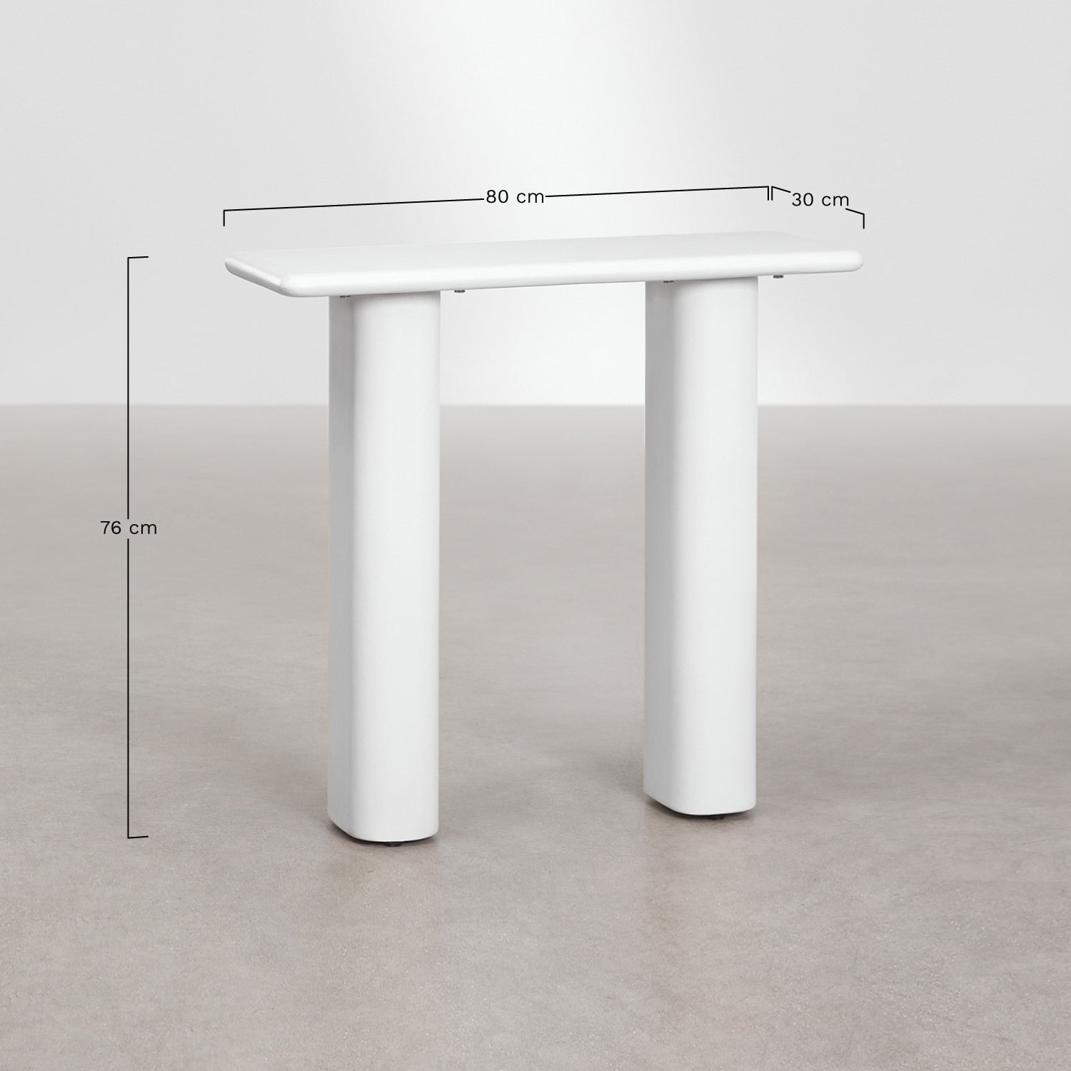 Outdoor console TIENA, cement, white