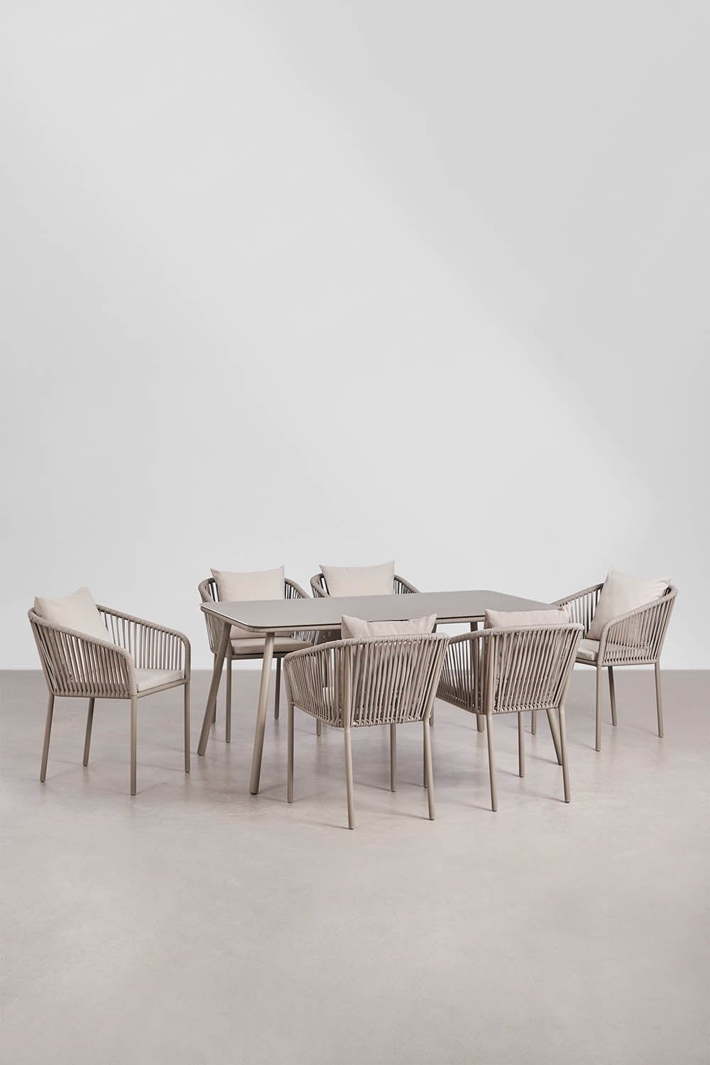 Komplektas AGNES Classic, 160x90 cm, 6 kėdės, terakota