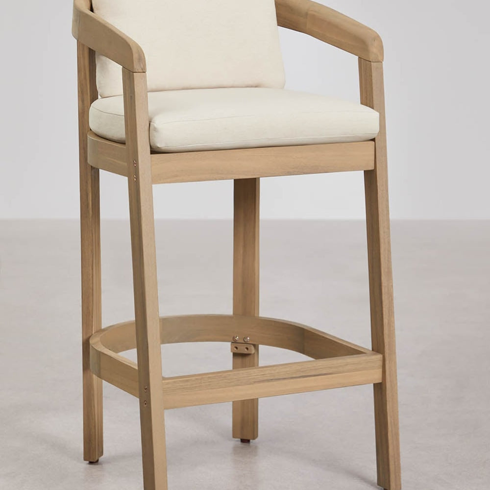 High outdoor chair ULENO, light acacia, 75 cm