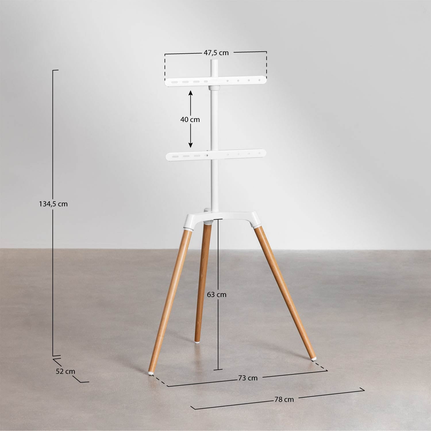 TV stand KATEA, steel and beech