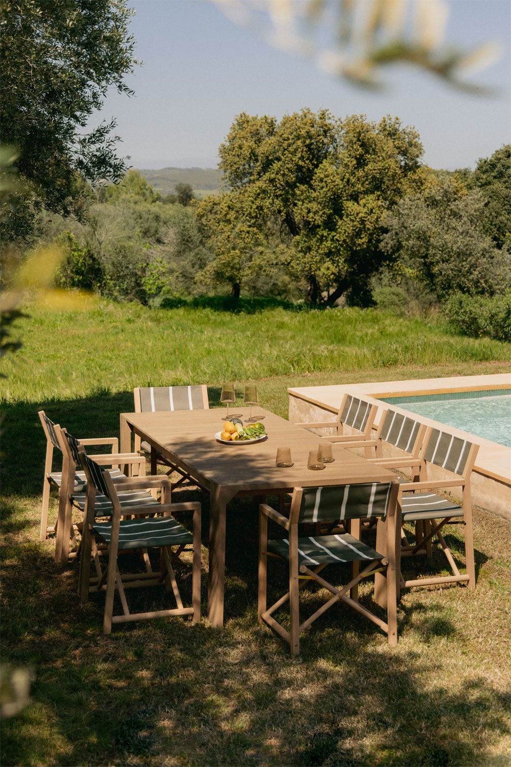 Outdoor table AKATO, acacia, light