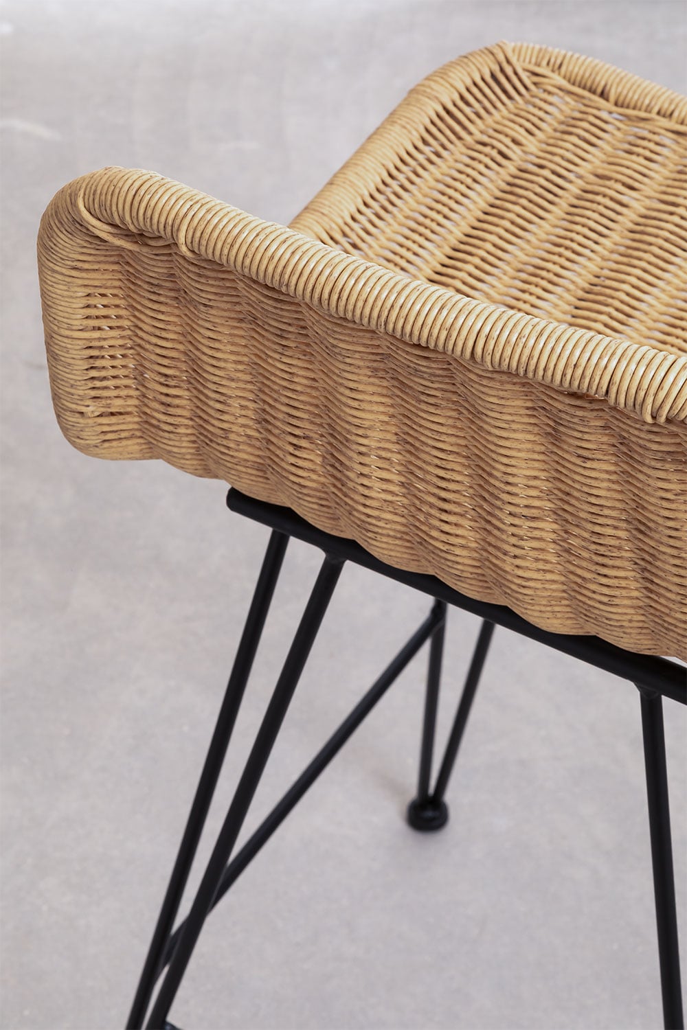 VALI high outdoor chair, woven design, 75 cm