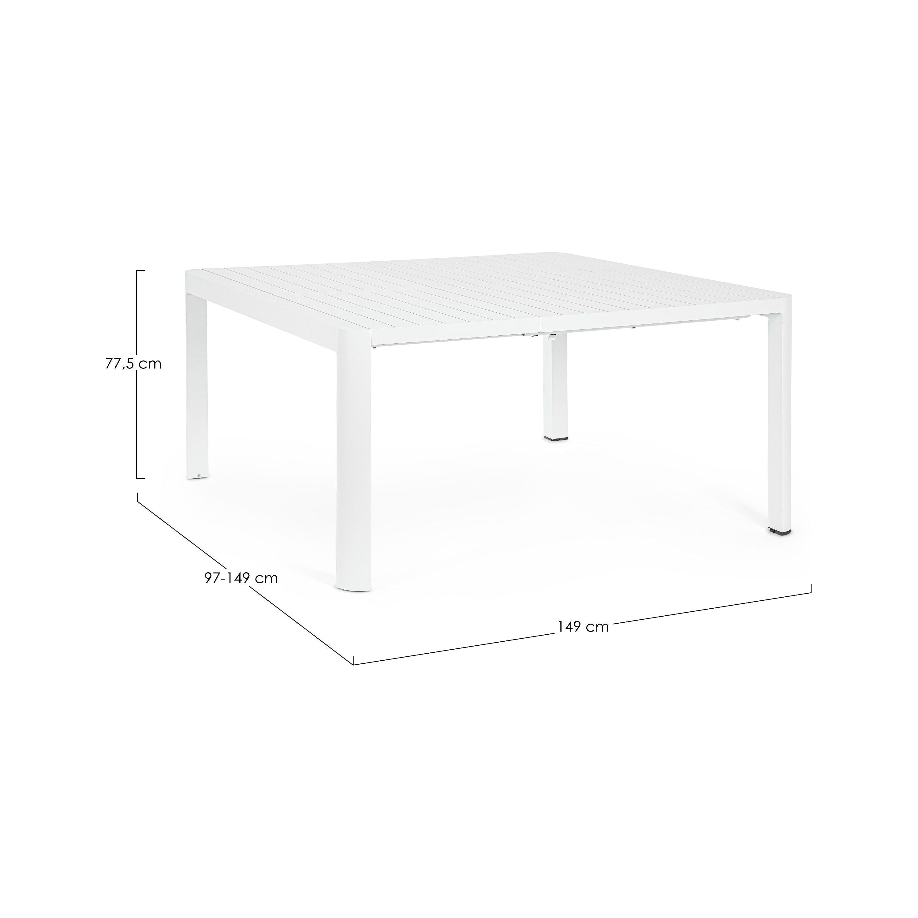 KIPLIN extendable outdoor dining table, 149-97x149cm, white