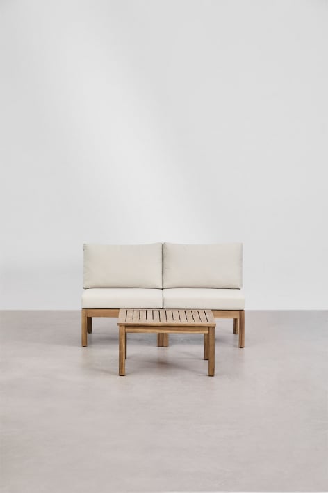 Dvivietė modulinė sofa KORKO su staliuku, akacija