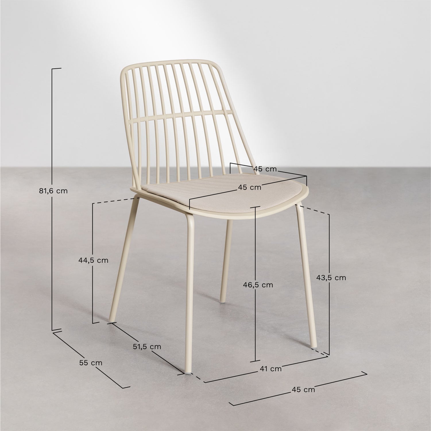 Outdoor dining set SCAND, 5 pieces, cream