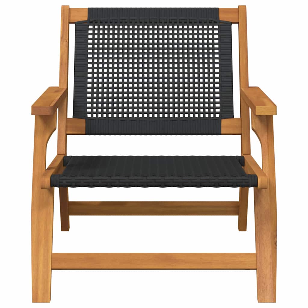 Juodos sodo kėdės 2 vnt 76x67x73.5 cm tvirta akacijos mediena - Namų Idėja
