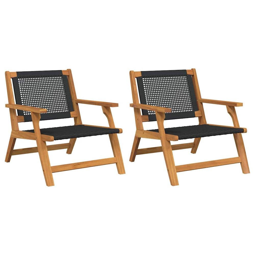 Juodos sodo kėdės 2 vnt 76x67x73.5 cm tvirta akacijos mediena - Namų Idėja