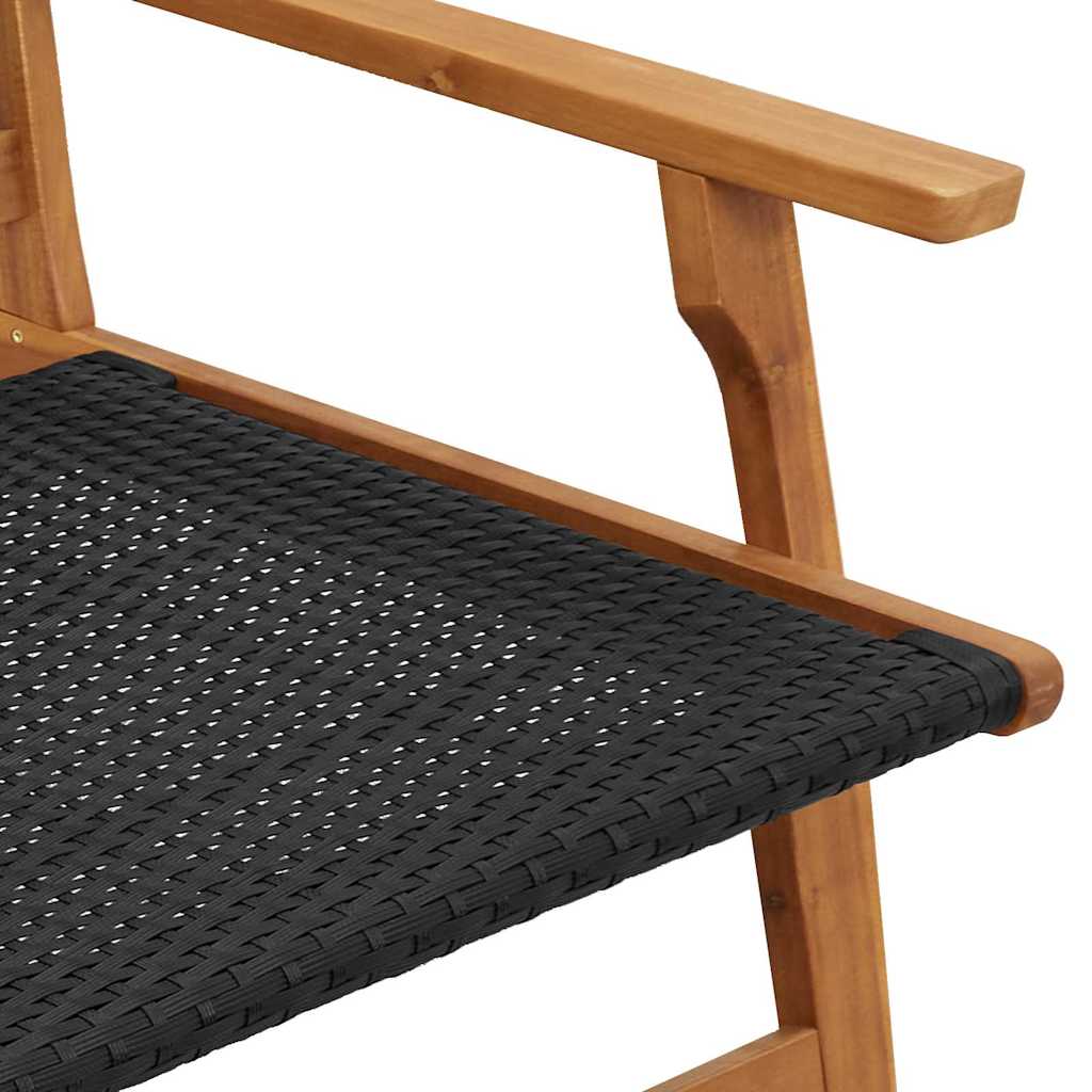 Juodos sodo kėdės 2 vnt 76x67x73.5 cm tvirta akacijos mediena - Namų Idėja