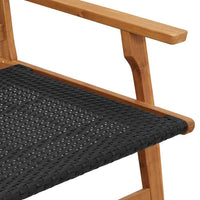 Juodos sodo kėdės 2 vnt 76x67x73.5 cm tvirta akacijos mediena - Namų Idėja