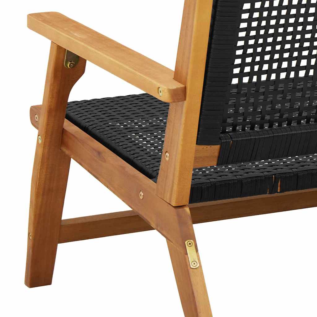 Juodos sodo kėdės 2 vnt 76x67x73.5 cm tvirta akacijos mediena - Namų Idėja