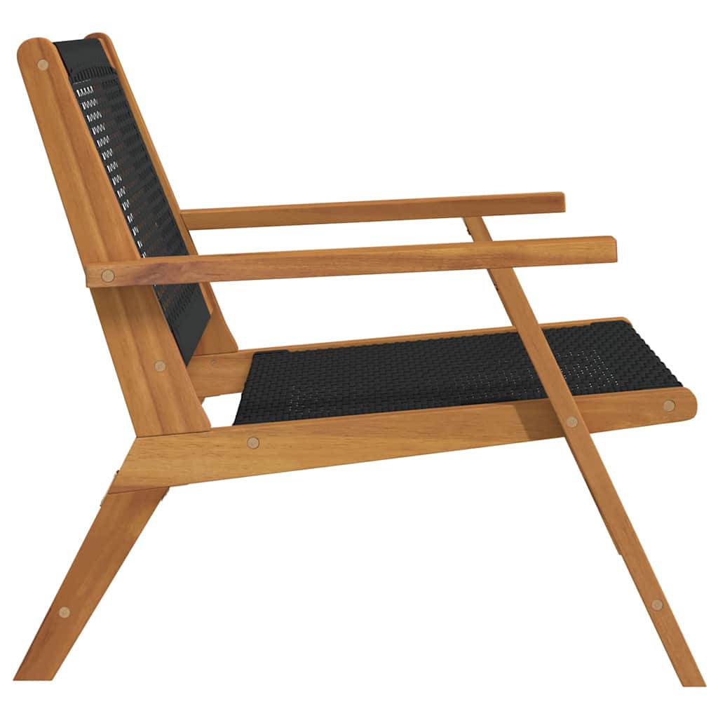 Juodos sodo kėdės 2 vnt 76x67x73.5 cm tvirta akacijos mediena - Namų Idėja