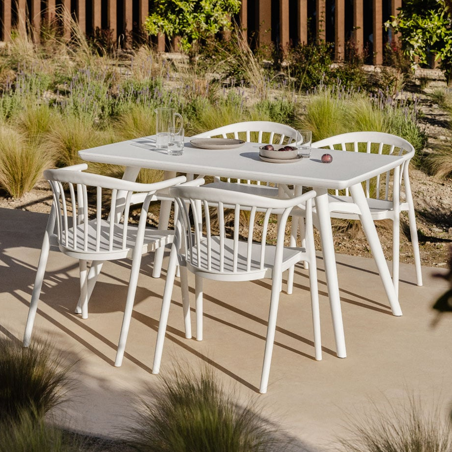 SCAND Outdoor Dining Set, 5 Pieces, White