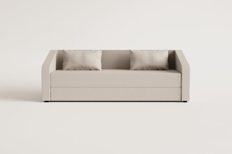 Trivietė sofa DALILA su miegama funkcija, balta spalva