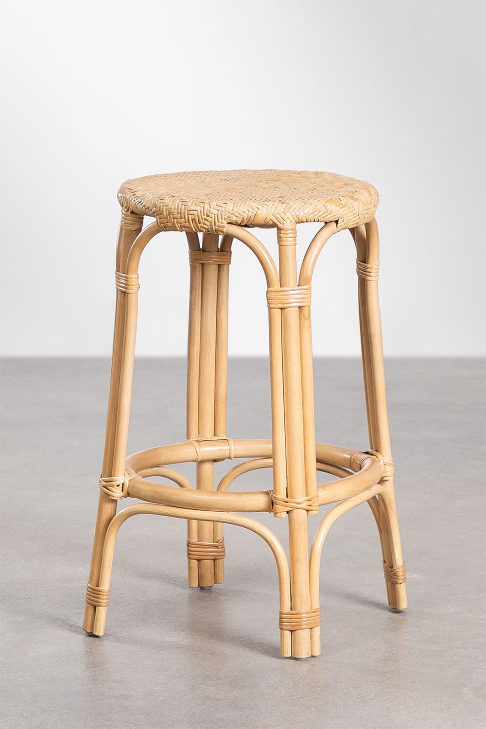 Bar stool ROTANGO, rattan, 65 cm