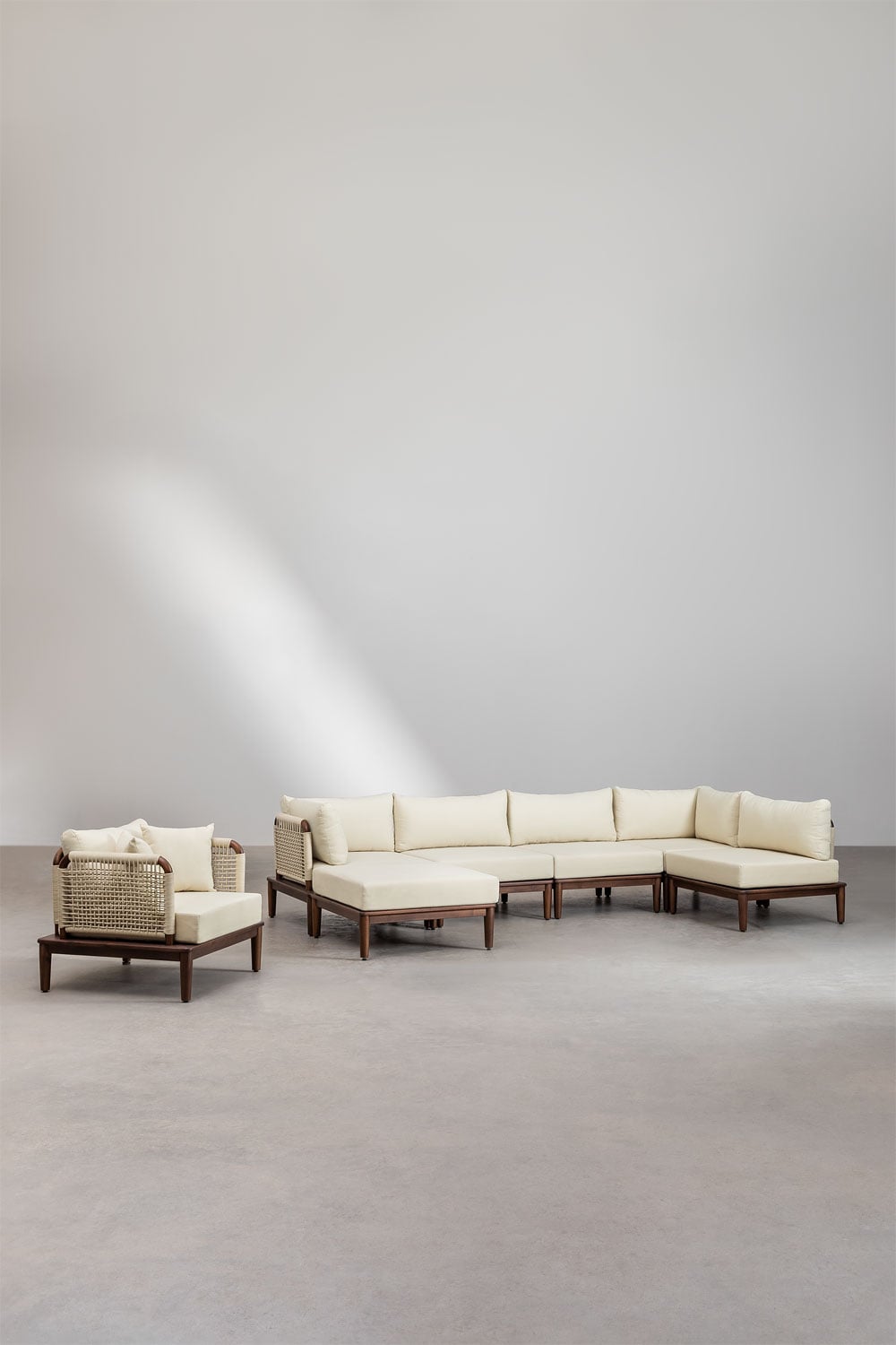 Komplektas MODENA, 7 vietų sofa, pufas ir fotelis