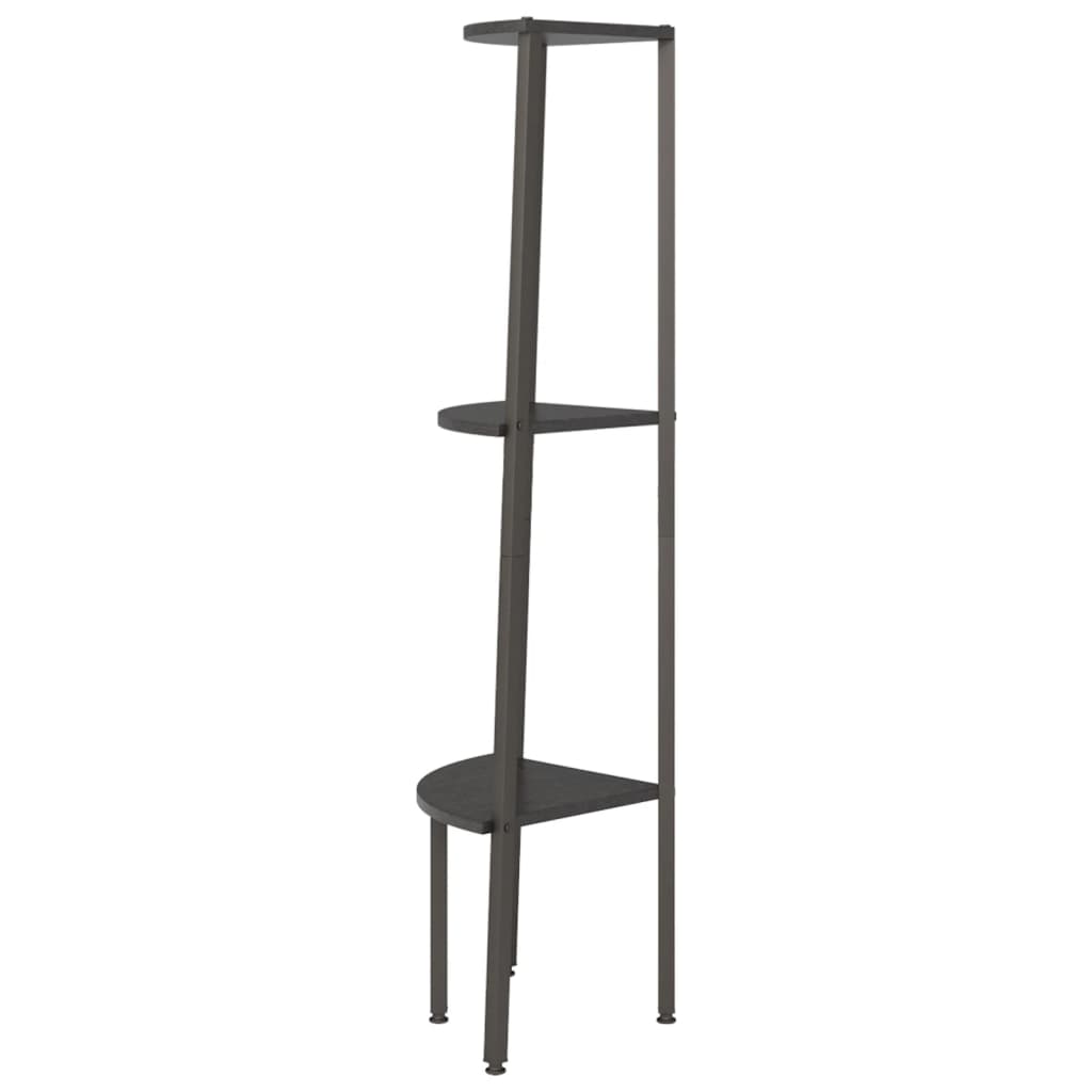 Kampinė lentyna, 3 pakopų, juodos spalvos, 45,5x31,5x120cm - Namų Idėja