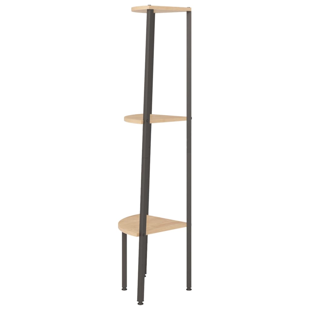 Kampinė lentyna, 3 pakopų, šviesiai ruda/juoda, 45,5x31,5x120cm - Namų Idėja