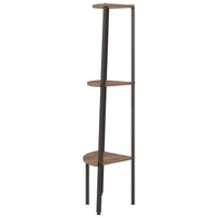 Kampinė lentyna, 3 pakopų, tamsiai ruda/juoda, 45,5x31,5x120cm - Namų Idėja