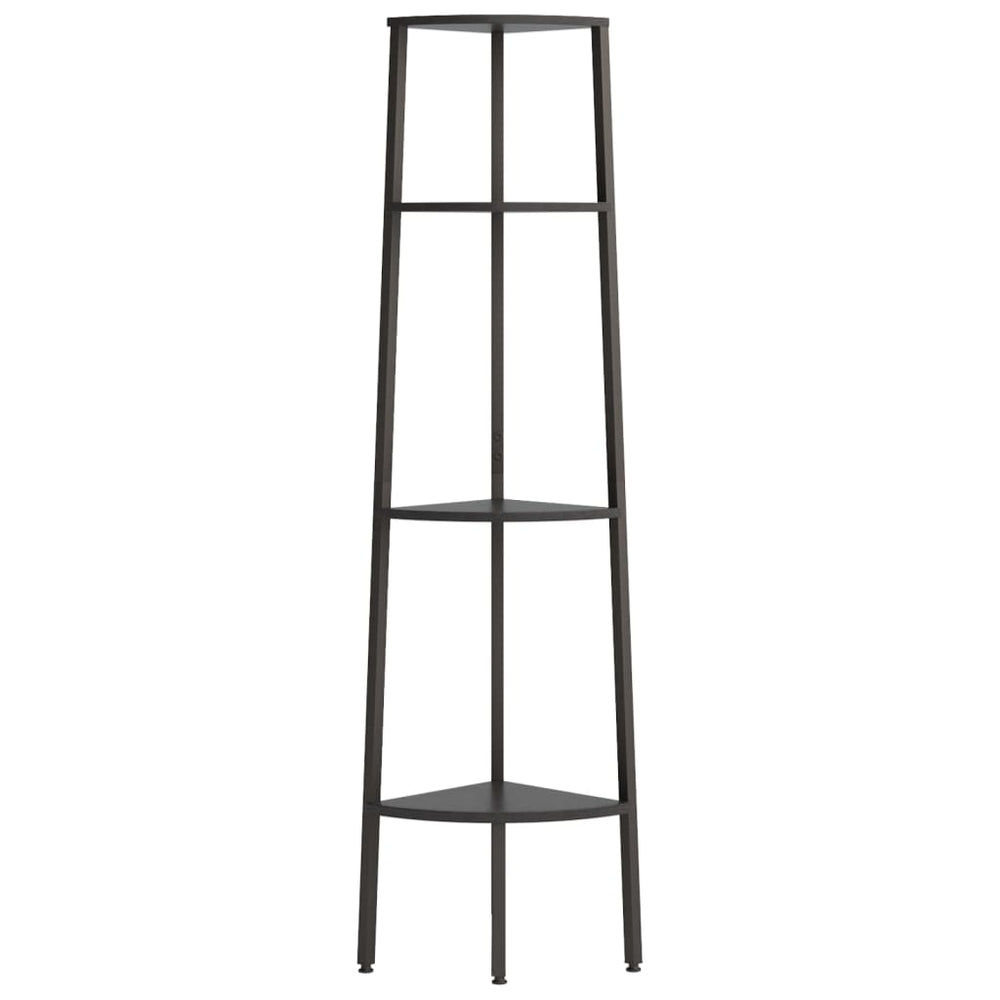 Kampinė lentyna, 4 pakopų, juodos spalvos, 45,5x31,5x150cm - Namų Idėja