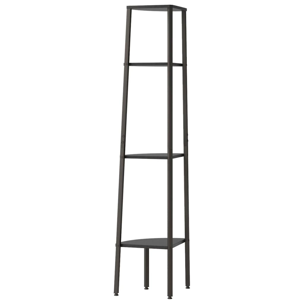 Kampinė lentyna, 4 pakopų, juodos spalvos, 45,5x31,5x150cm - Namų Idėja