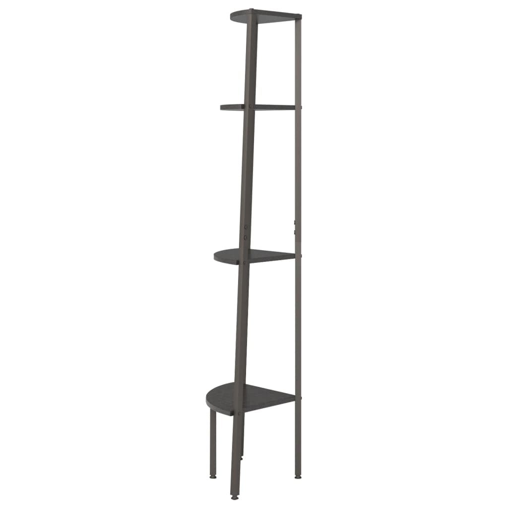Kampinė lentyna, 4 pakopų, juodos spalvos, 45,5x31,5x150cm - Namų Idėja