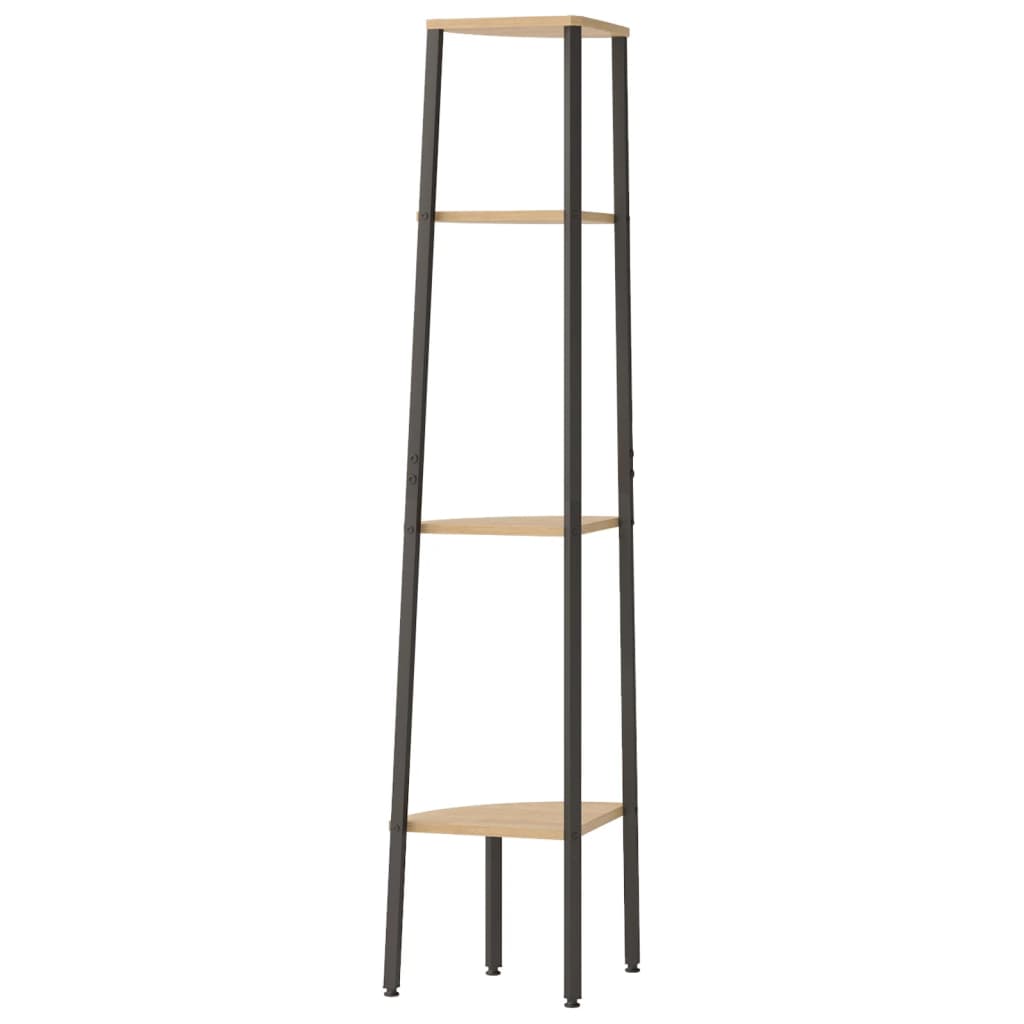 Kampinė lentyna, 4 pakopų, šviesiai ruda/juoda, 45,5x31,5x150cm - Namų Idėja