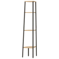 Kampinė lentyna, 4 pakopų, šviesiai ruda/juoda, 45,5x31,5x150cm - Namų Idėja