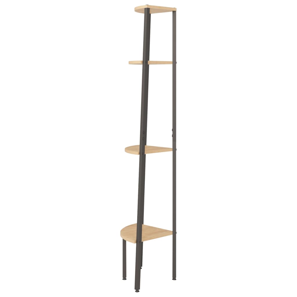 Kampinė lentyna, 4 pakopų, šviesiai ruda/juoda, 45,5x31,5x150cm - Namų Idėja