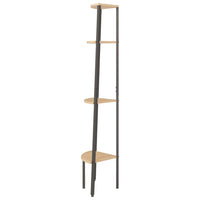 Kampinė lentyna, 4 pakopų, šviesiai ruda/juoda, 45,5x31,5x150cm - Namų Idėja