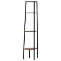 Kampinė lentyna, 4 pakopų, tamsiai ruda/juoda, 45,5x31,5x150cm - Namų Idėja