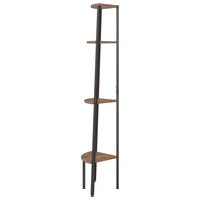 Kampinė lentyna, 4 pakopų, tamsiai ruda/juoda, 45,5x31,5x150cm - Namų Idėja