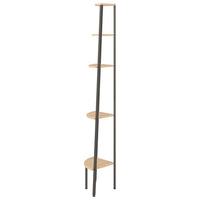 Kampinė lentyna, 5 pakopų, šviesiai ruda/juoda, 45,5x31,5x180cm - Namų Idėja