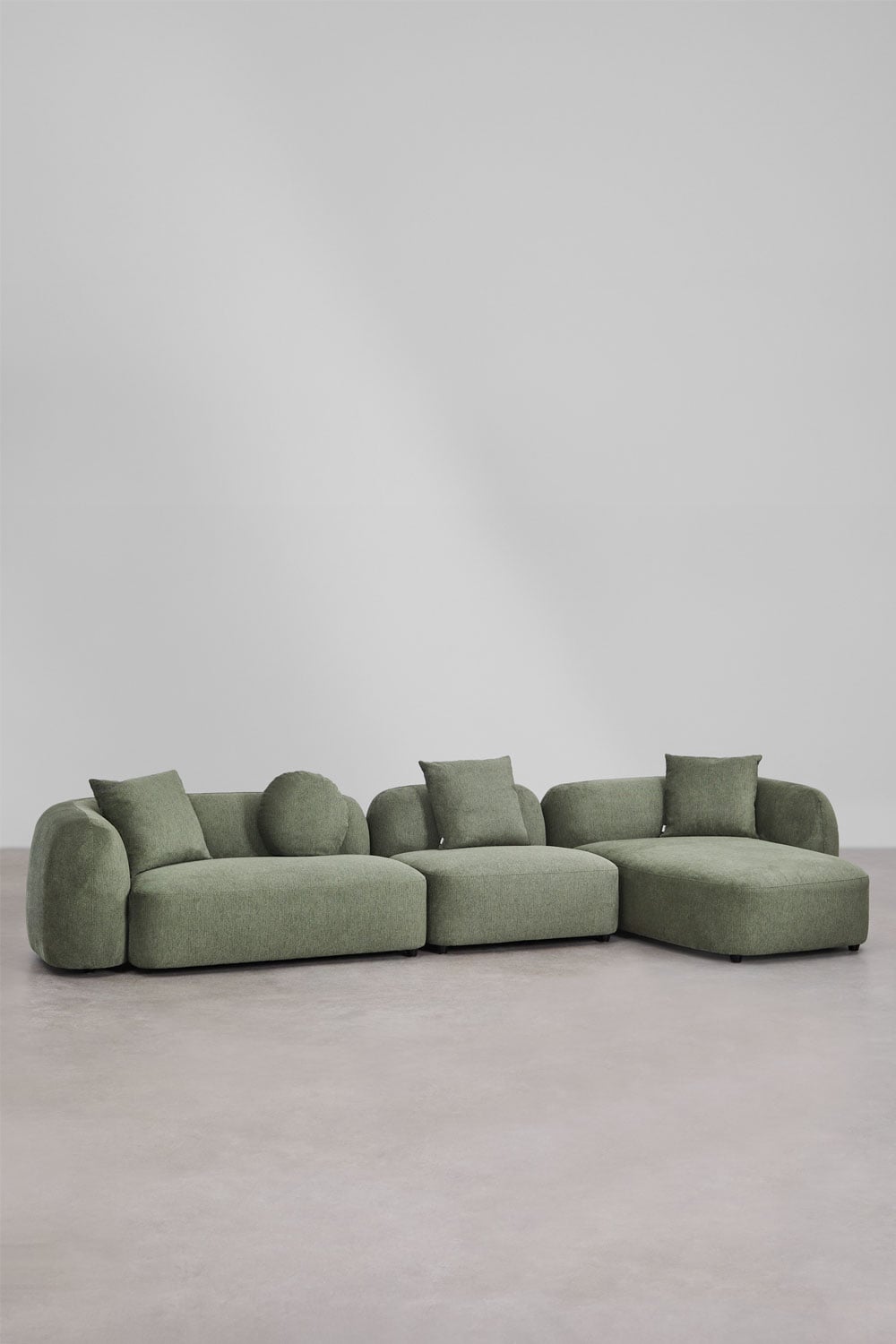 Corner modular sofa LUCIA, right, grey