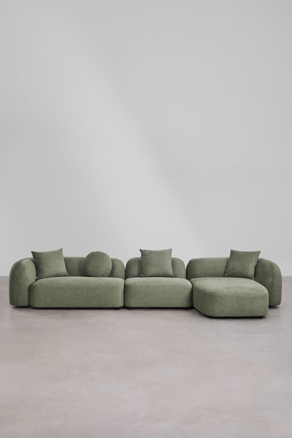 Kampinė, modulinė sofa LUCIA, dešinė, pilka