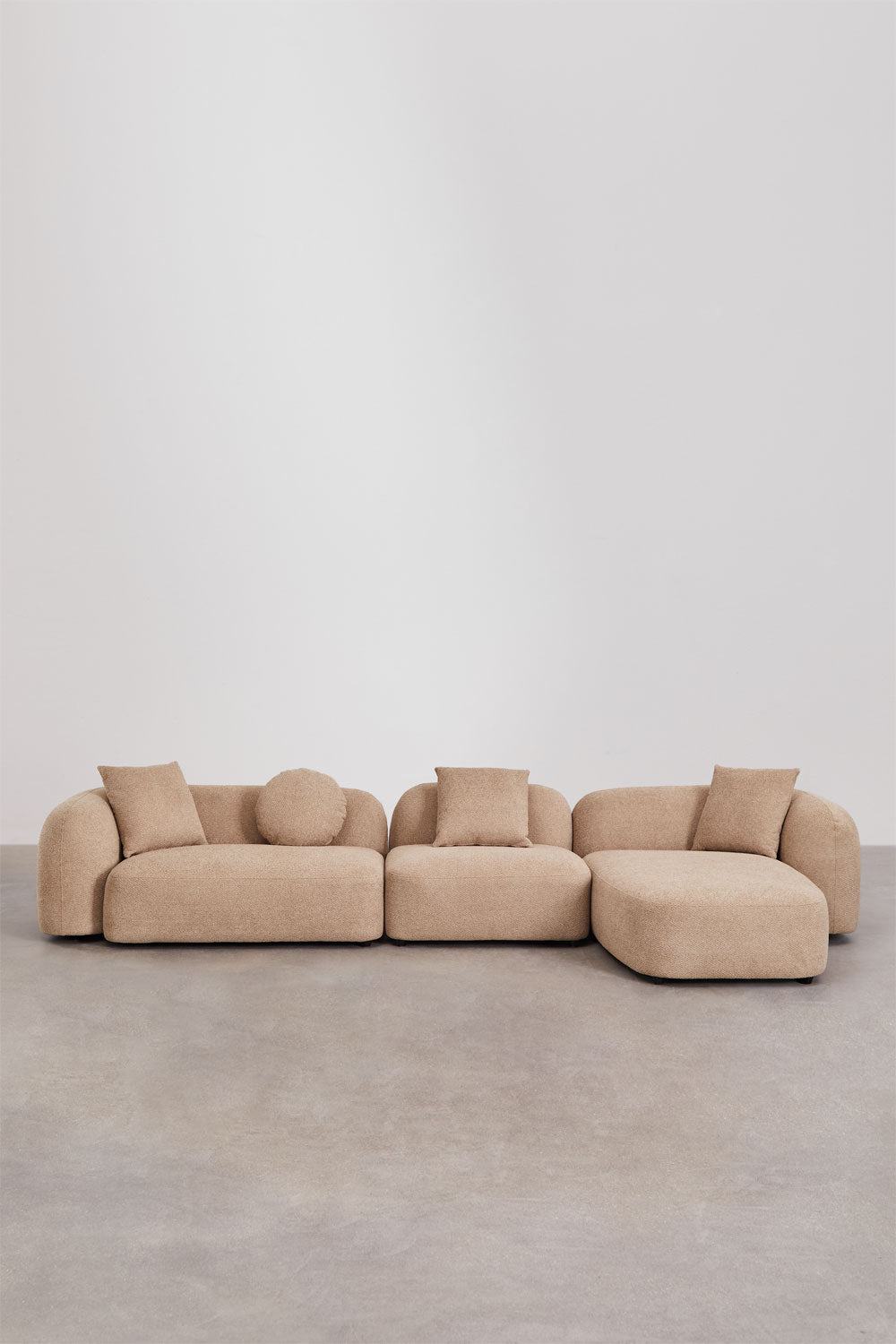 Kampinė, modulinė sofa LUCIA, dešinė, ruda