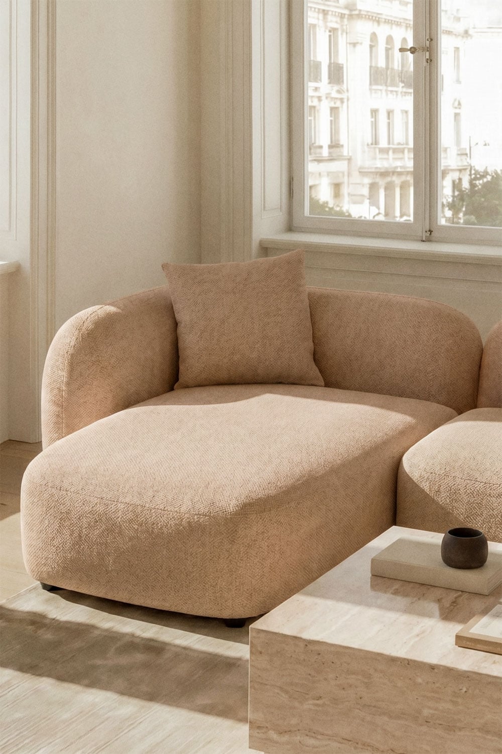 LUCIA corner modular sofa, left, brown