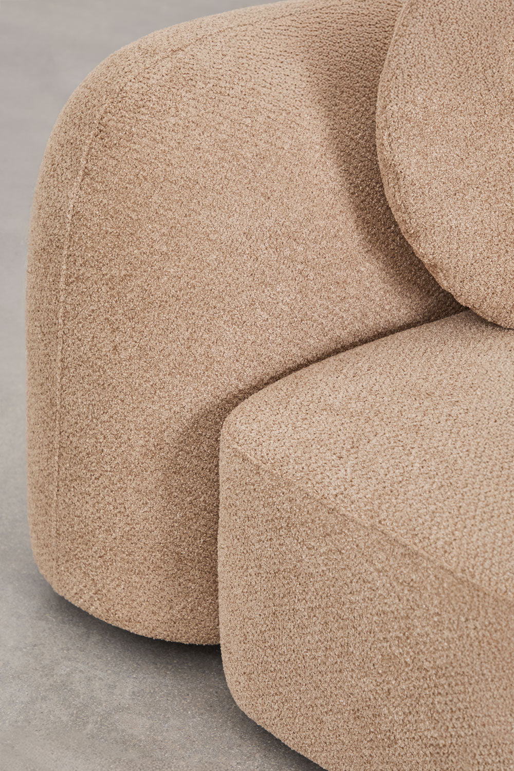 Kampinė, modulinė sofa LUCIA, kairė, ruda