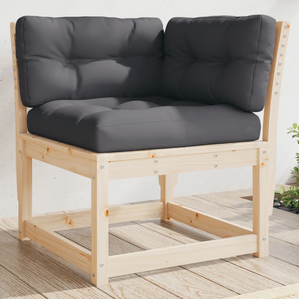 Kampinė sodo sofos dalis su pagalvėlėmis, 73x73x78cm, pušis - Namų Idėja
