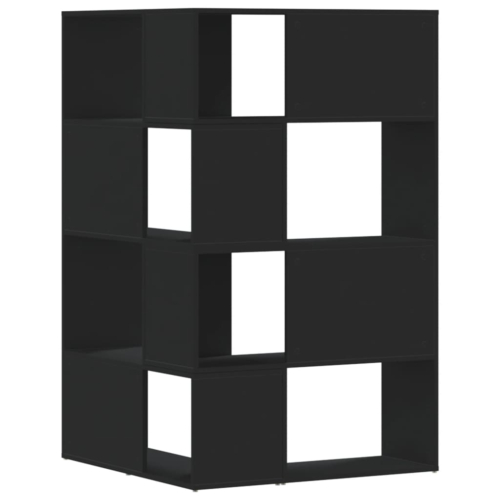 Kampinė spinta, 4 aukštų, juodos, 85x85x140cm, mediena - Namų Idėja