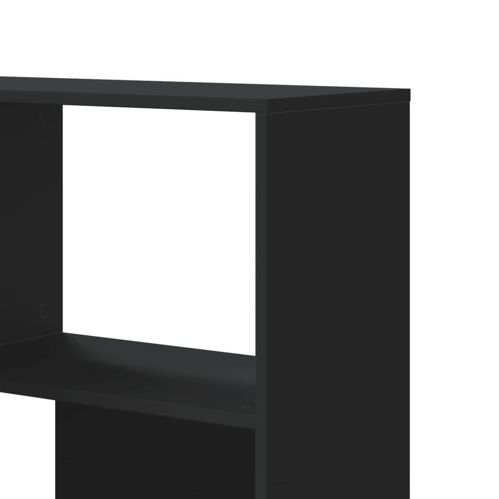 Kampinė spinta, 4 aukštų, juodos, 85x85x140cm, mediena - Namų Idėja