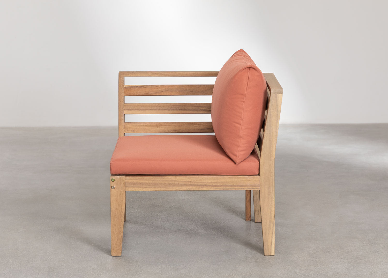Corner sofa module MODULO, left-hand, terracotta