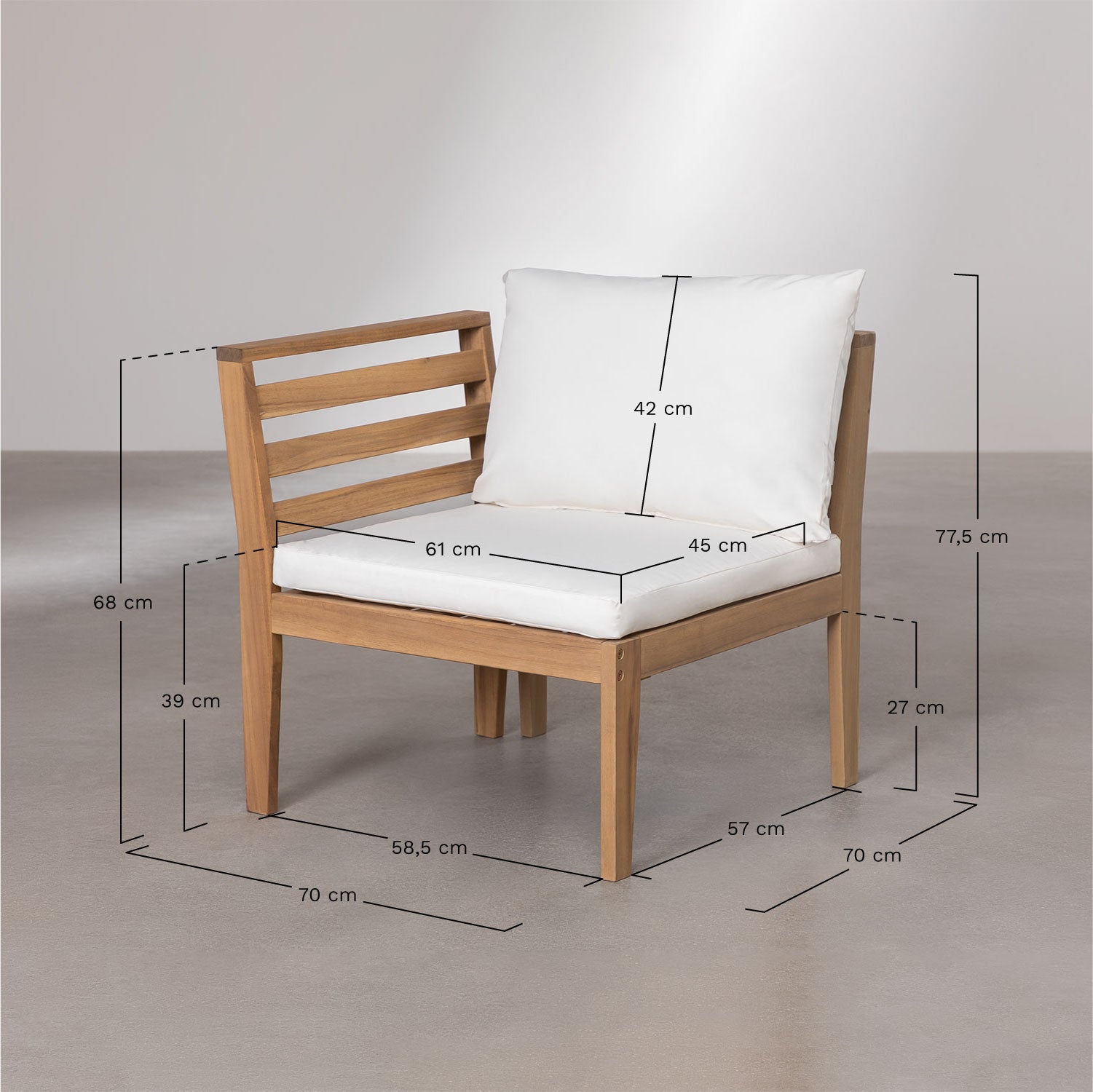 Corner sofa module MODULO, left-hand, terracotta