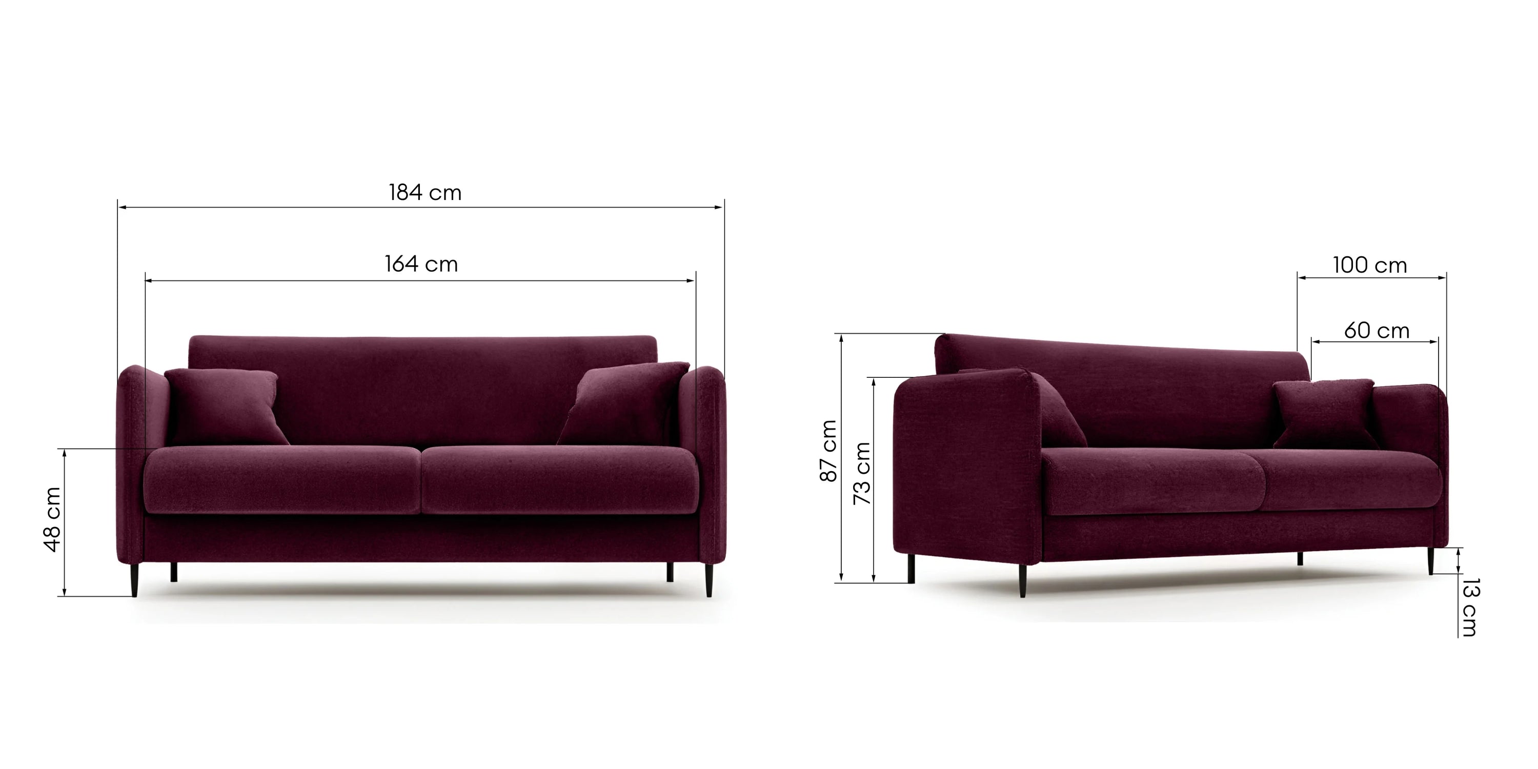Sofa-lova SKY ONE, burgundiška